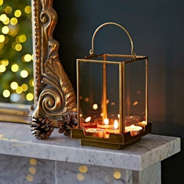 Handcrafted Antique Brass Candle Lantern