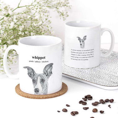 Hand-Illustrated Whippet Mug