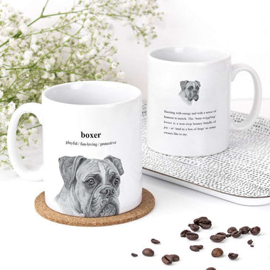 Hand-Illustrated Boxer Dog Mug