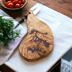 Olive Wood Serving Board: Deep Blue Resin