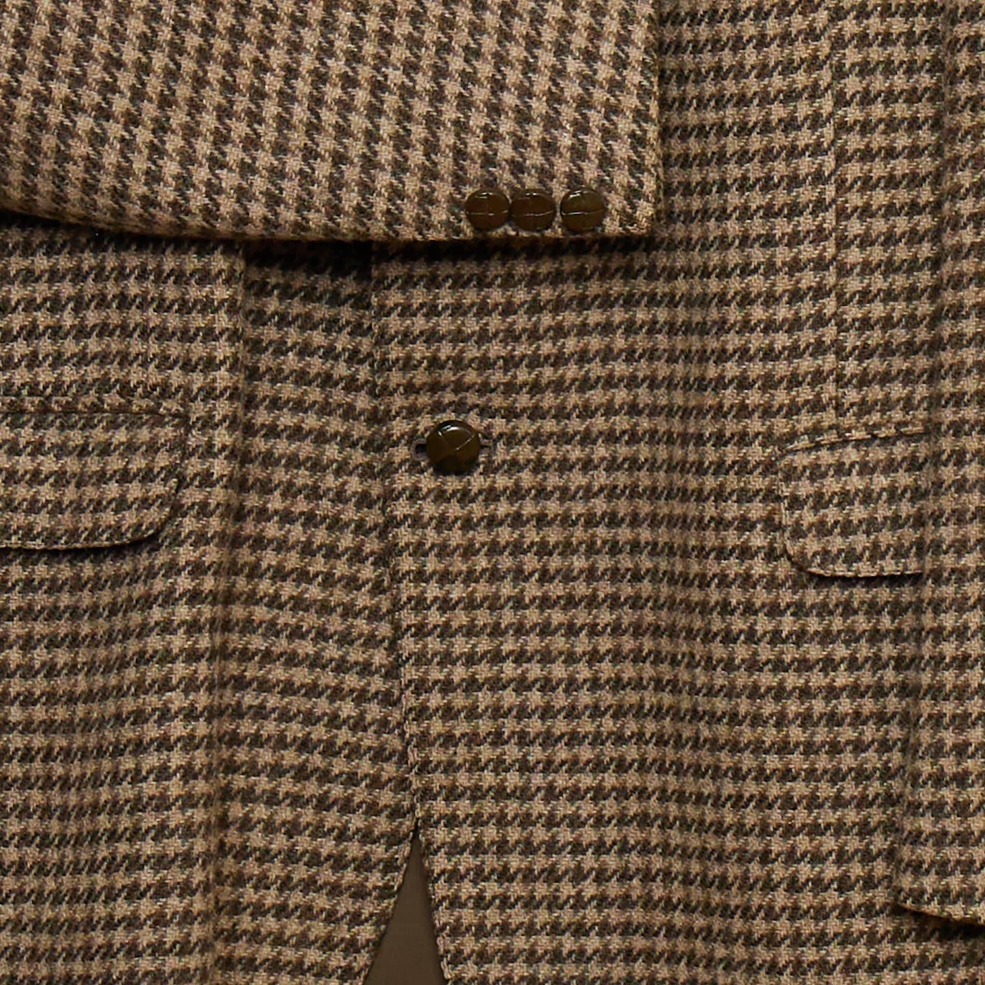 Mr Pip St Michael 44" Men's 100% Pure Wool Brown Houndstooth Jacket