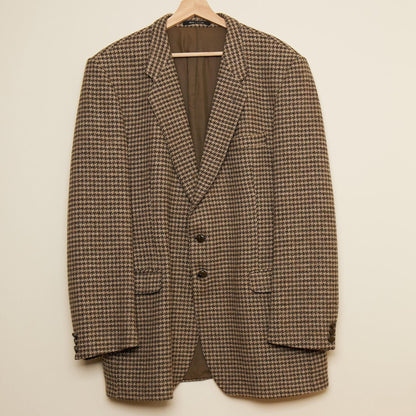 Mr Pip St Michael 44" Men's 100% Pure Wool Brown Houndstooth Jacket