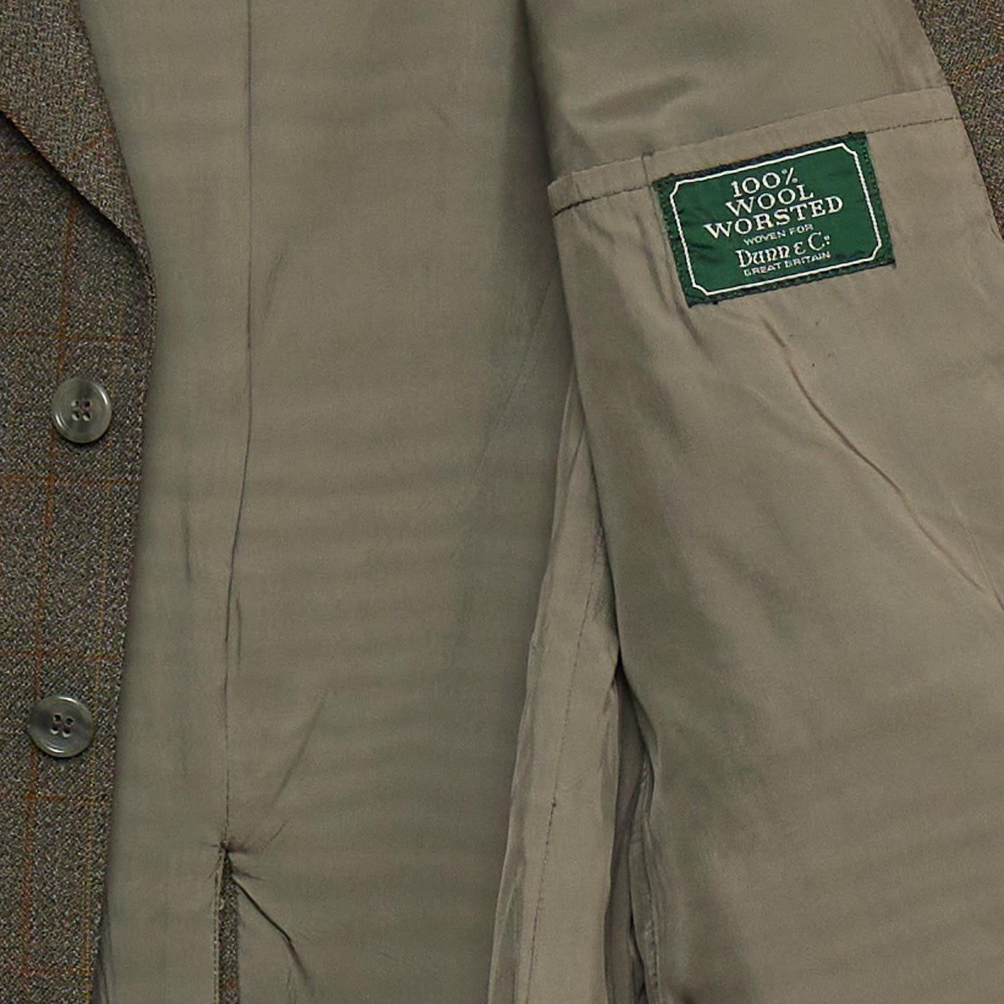 Mr Pip Vintage Dunn & Co 42" Men's 100% Worsted Wool Green Large Check Jacket