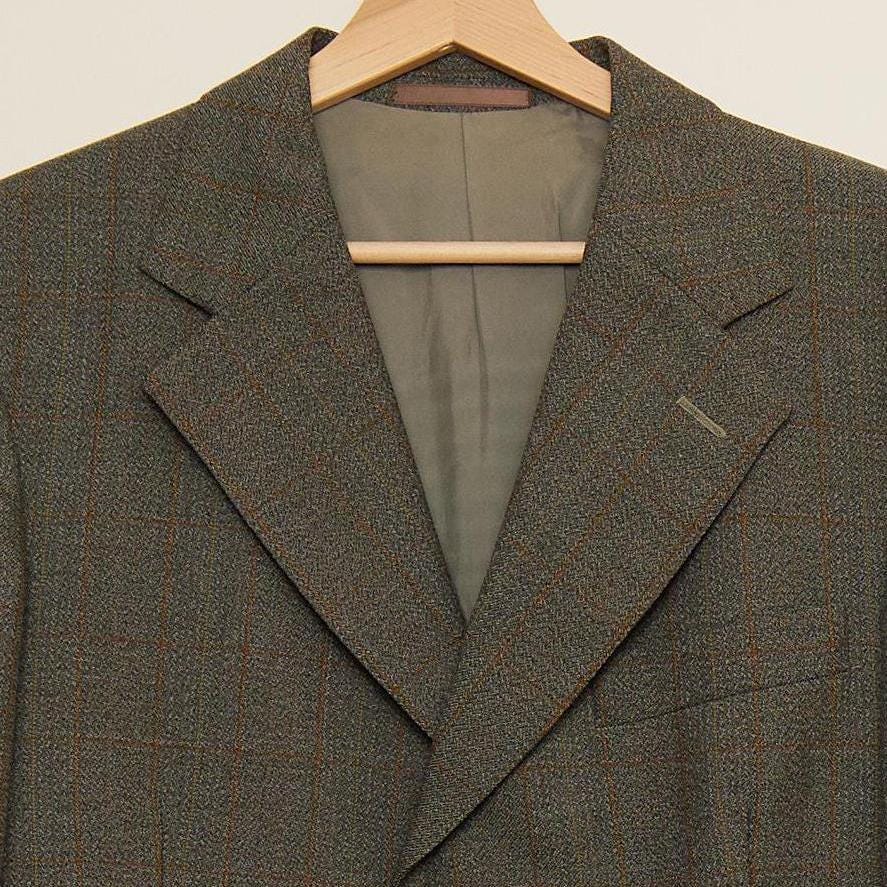 Mr Pip Vintage Dunn & Co 42" Men's 100% Worsted Wool Green Large Check Jacket