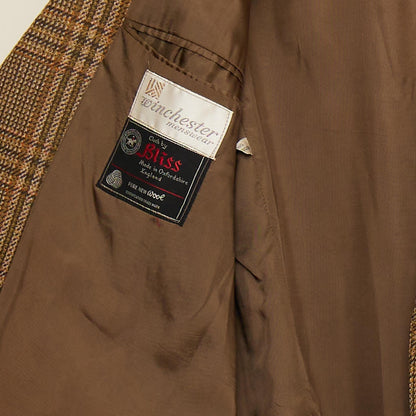 Mr Pip William Bliss 42" Men's 100% Pure Wool Brown Check Jacket