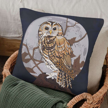 Tawny Owl Vegan Suede Cushion