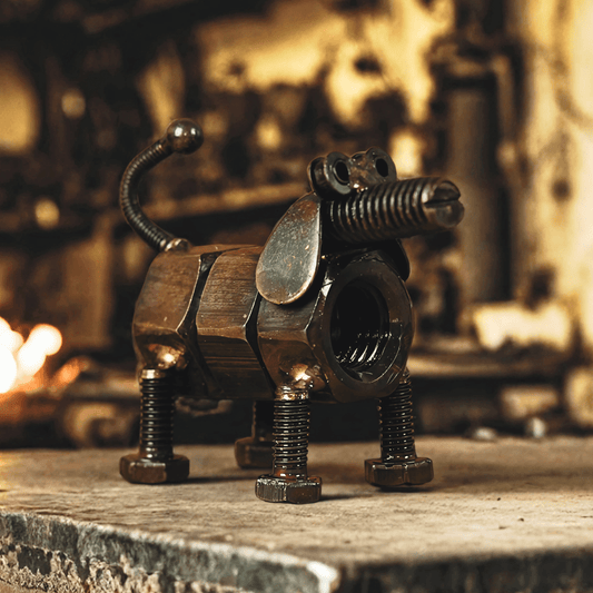 Shared Earth The Emporium Eco-Friendly Dog Sculpture: Recycled Nuts and Bolts Art