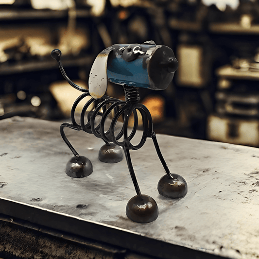 Shared Earth The Emporium Recycled Metal Dog Ornament With Coil Body