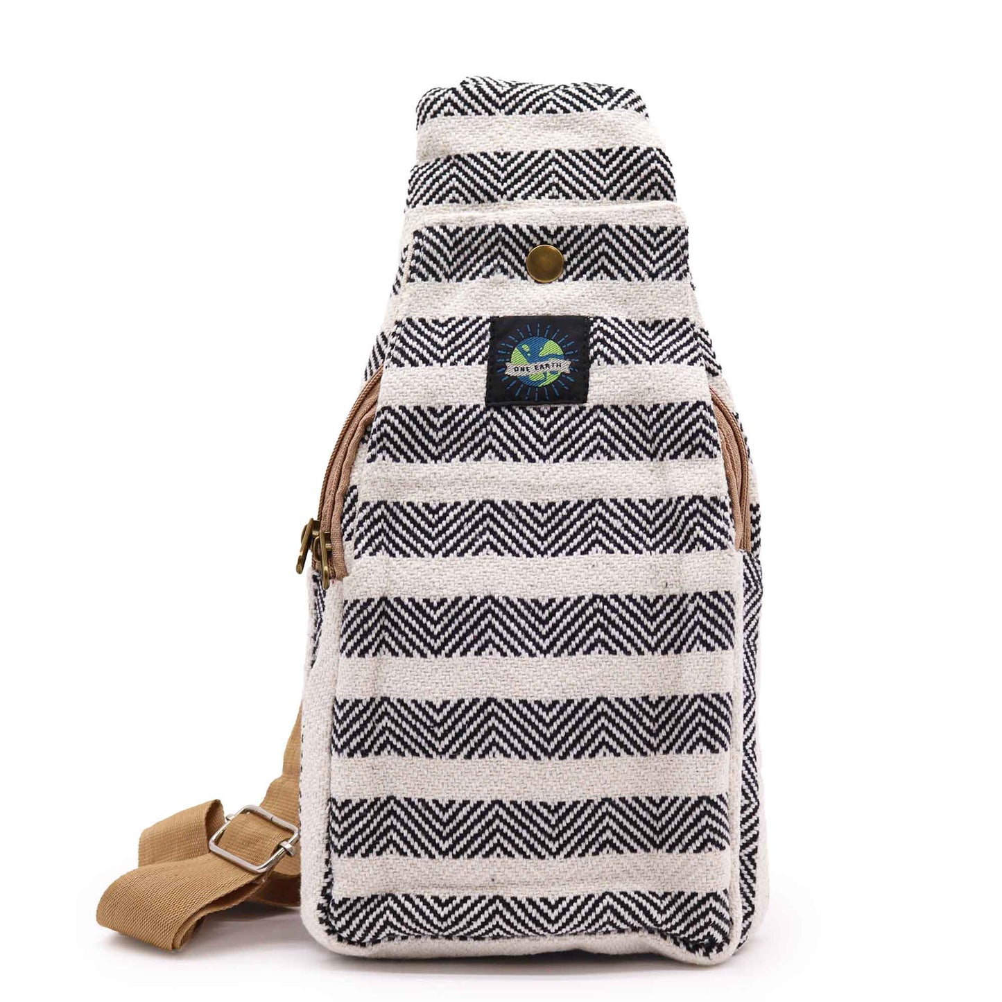 The Emporium The Emporium Black White Body Cross Bag Natural Cotton