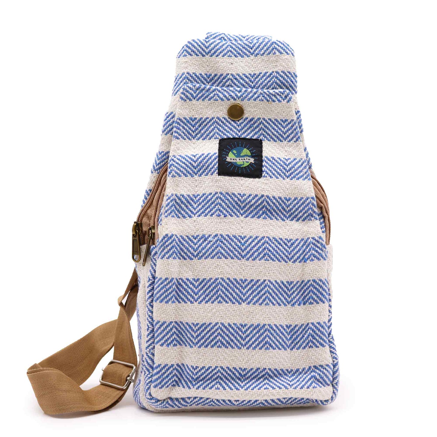 The Emporium The Emporium Blue White Body Cross Bag Natural Cotton