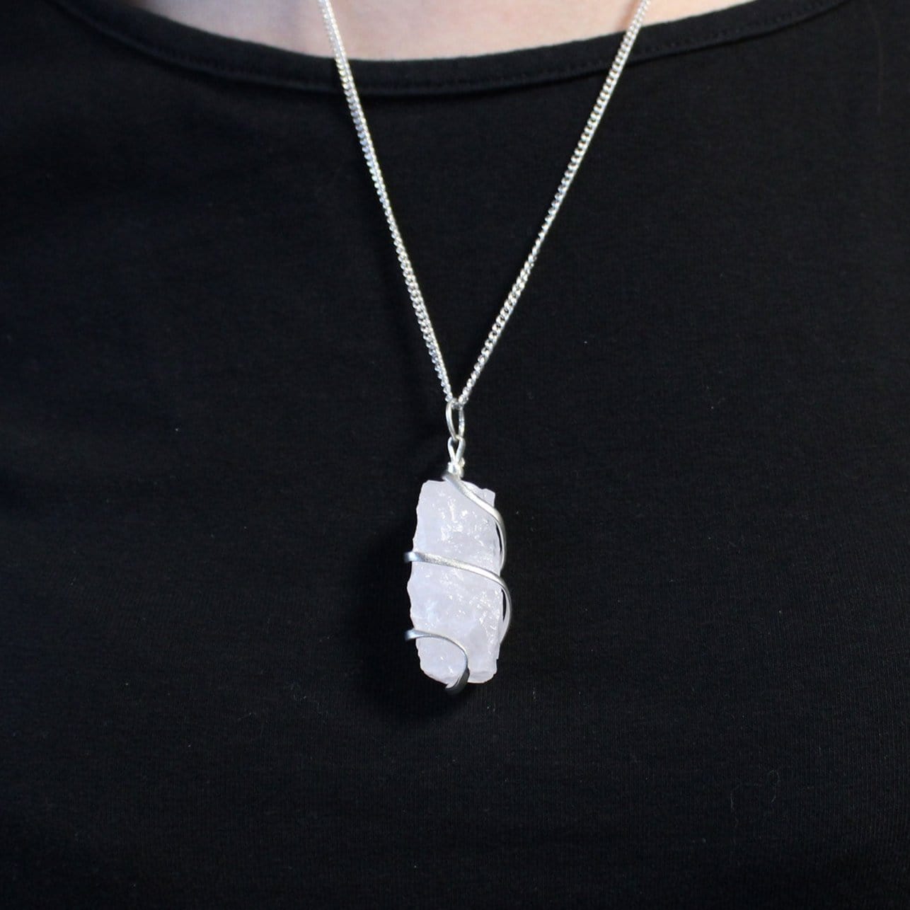 The Emporium The Emporium Cascade Wrapped Gemstone Necklace - Rough Opalite