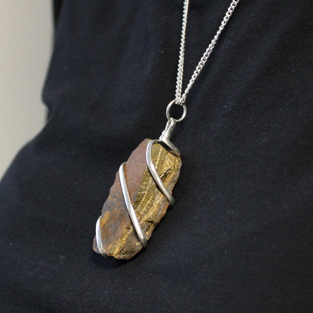 The Emporium The Emporium Cascade Wrapped Gemstone Necklace - Rough Tiger Eye