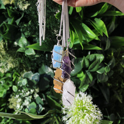 The Emporium The Emporium Cascade Wrapped Gemstone Necklace - Rough Tiger Eye