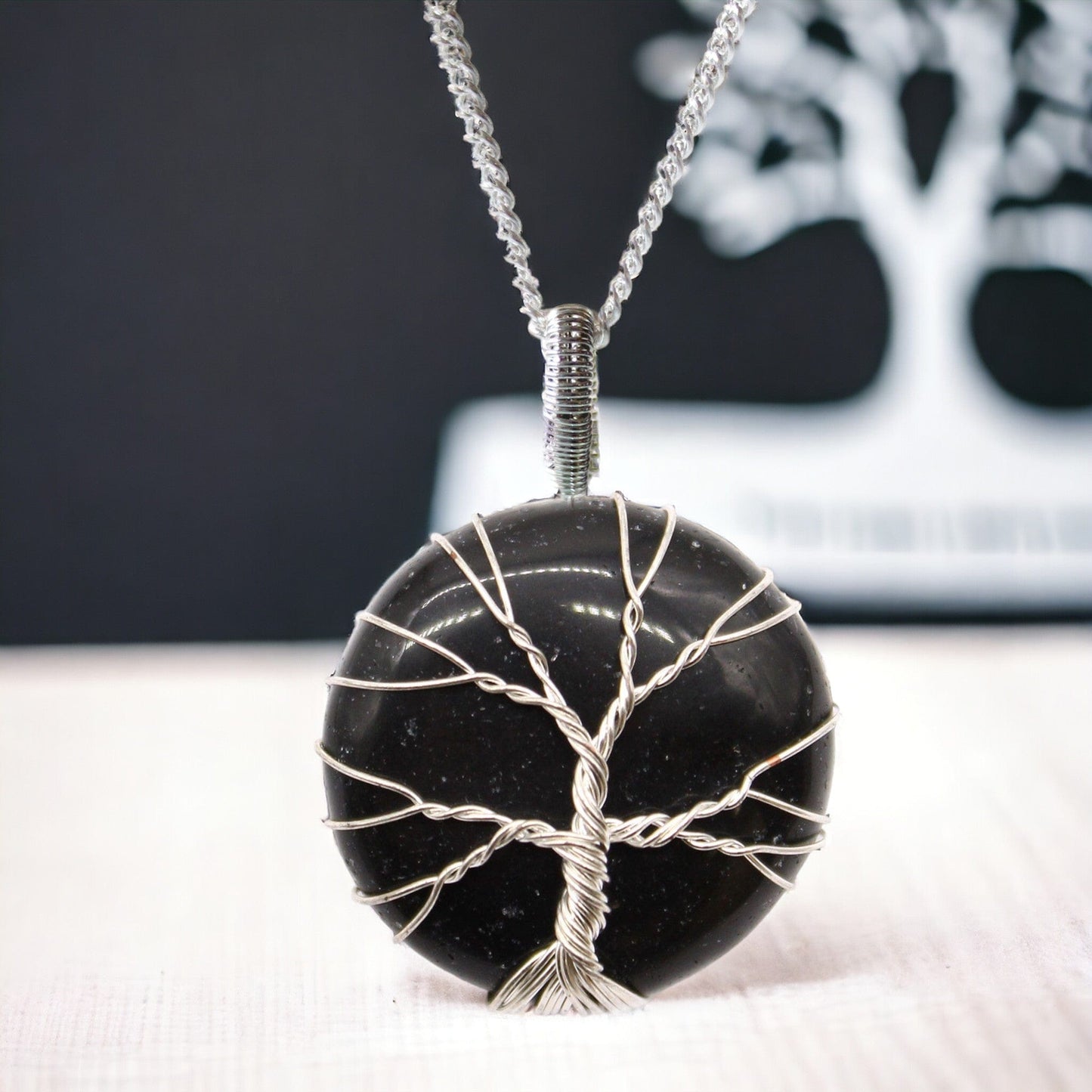 The Emporium The Emporium Tree of Life Gemstone Necklace - Black Onyx