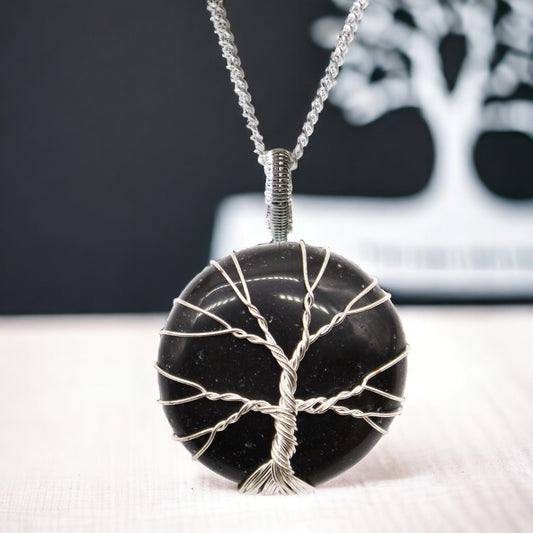 The Emporium The Emporium Tree of Life Gemstone Necklace - Black Onyx