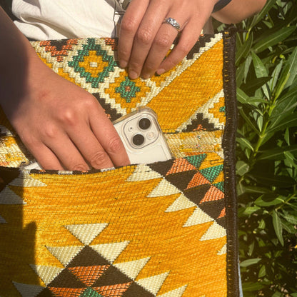The Emporium The Emporium Yellow Kilim Messenger Festival Bag