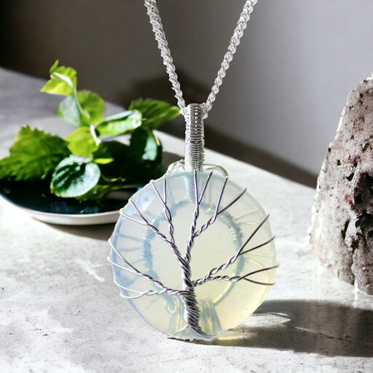 The Emporium Tree of Life Gemstone Necklace - Opalite