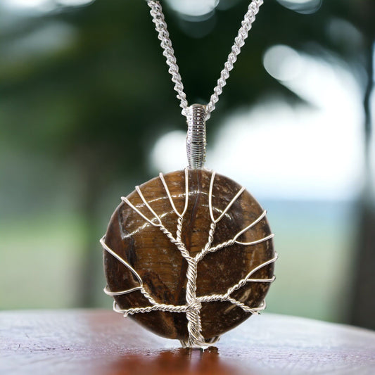 The Emporium Tree of Life Necklace with Tiger's Eye