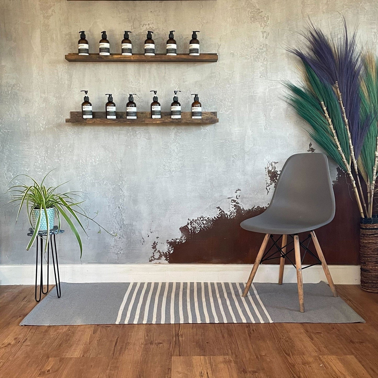 The Emporium Yoga Indian Cotton Rug - Grey
