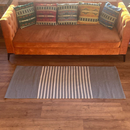 The Emporium Yoga Indian Cotton Rug - Grey