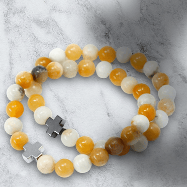 Gemstones Friendship Bracelets: Amazonite and Yellow Jasper